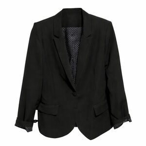 Black Blazer with Polka Dot Lining